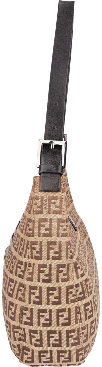 Fendi Fendi FF Monogram Baguette Buckle Shoulder Bag Bruin