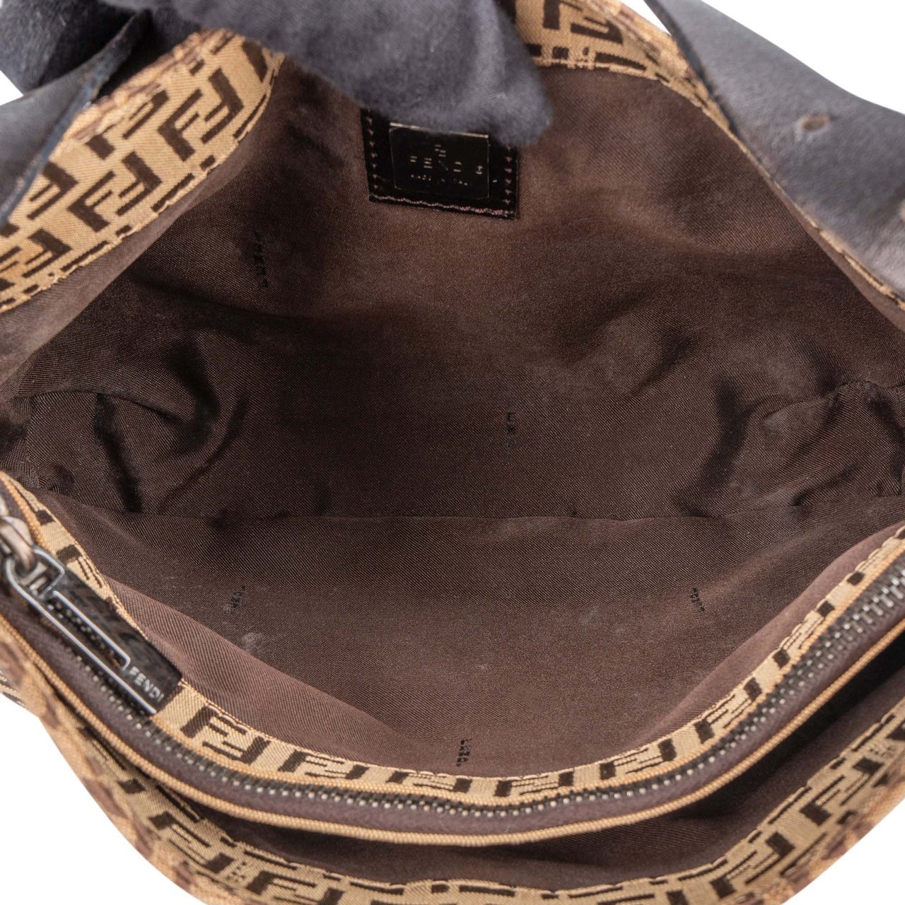 Fendi Fendi FF Monogram Baguette Buckle Shoulder Bag Bruin