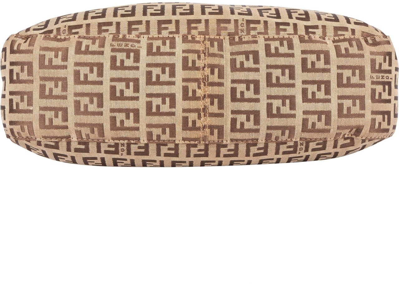 Fendi Fendi FF Monogram Baguette Buckle Shoulder Bag Bruin