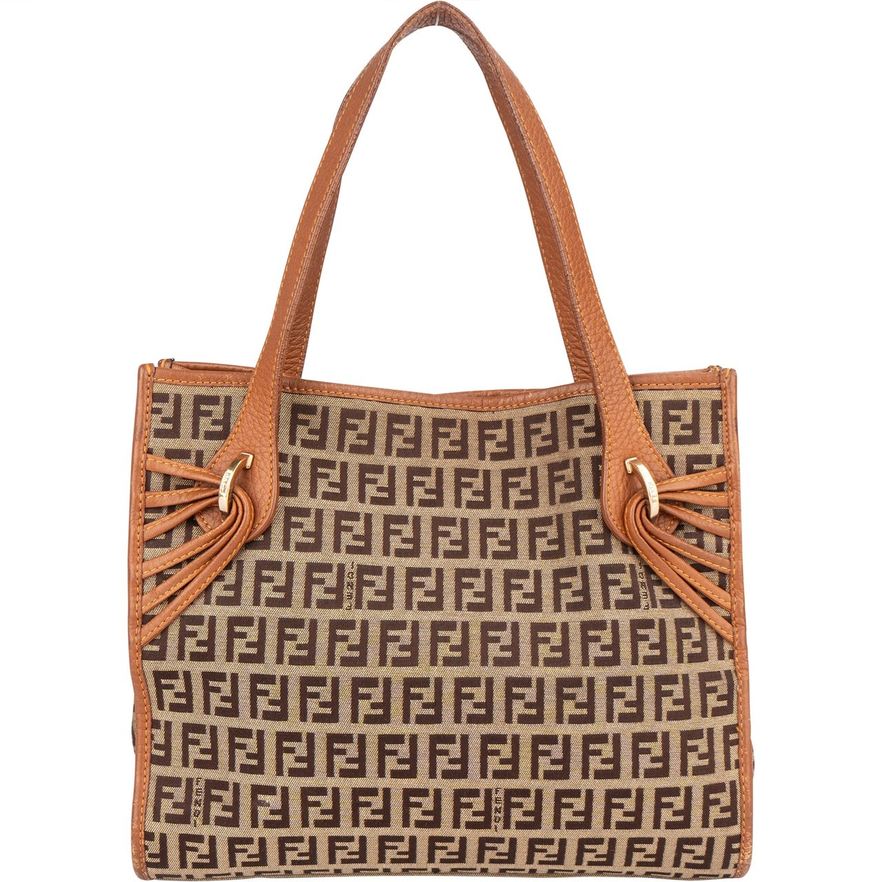 Fendi Fendi FF Monogram Zucca Handbag Bruin