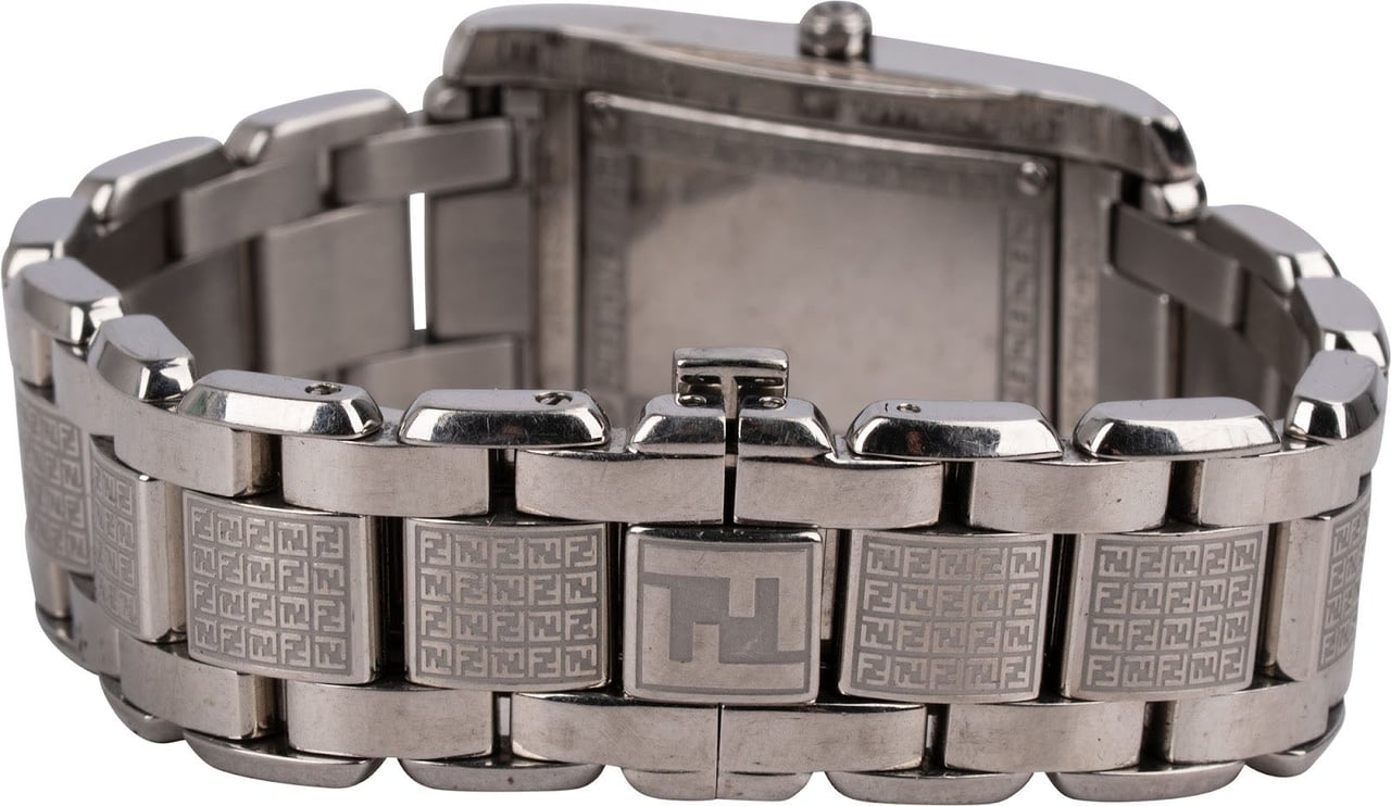 Fendi Silver Tone Classico Emblem FF Monogram 7600L Women Watch Divers