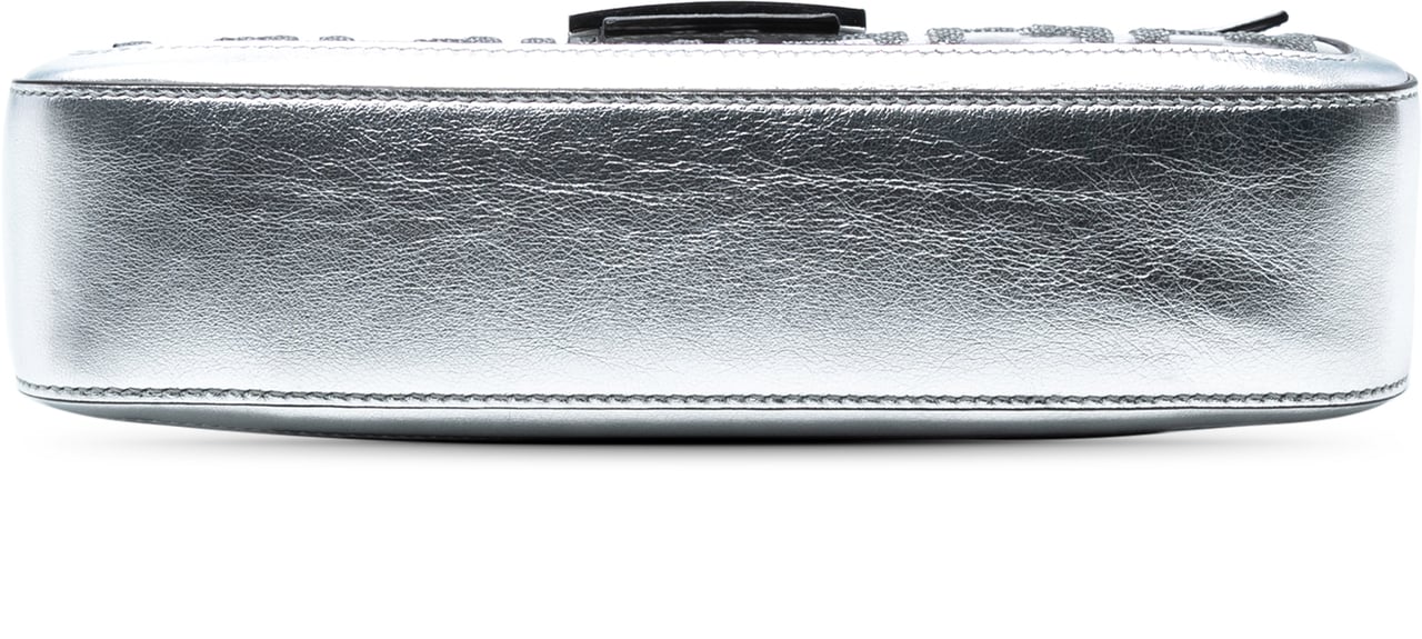 Fendi Nicki Minaj Medium Sequined PVC FF 1974 Baguette Satchel Zilver