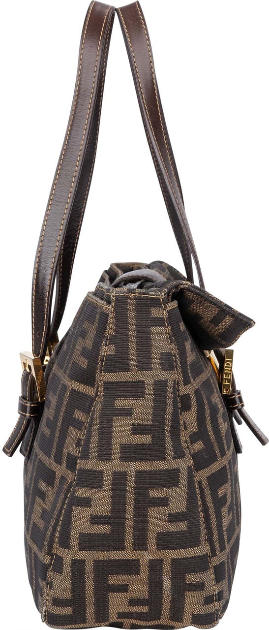 Fendi Fendi FF Monogram Baguette Buckle Handbag Bruin