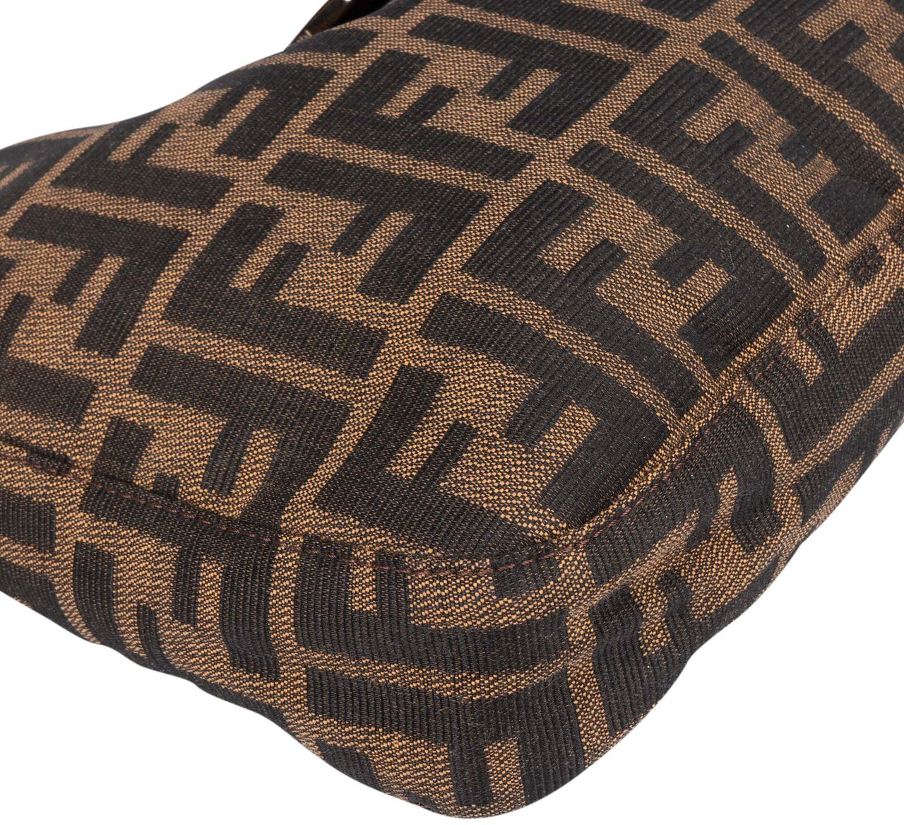 Fendi Fendi FF Monogram Baguette Buckle Shoulder Bag Bruin
