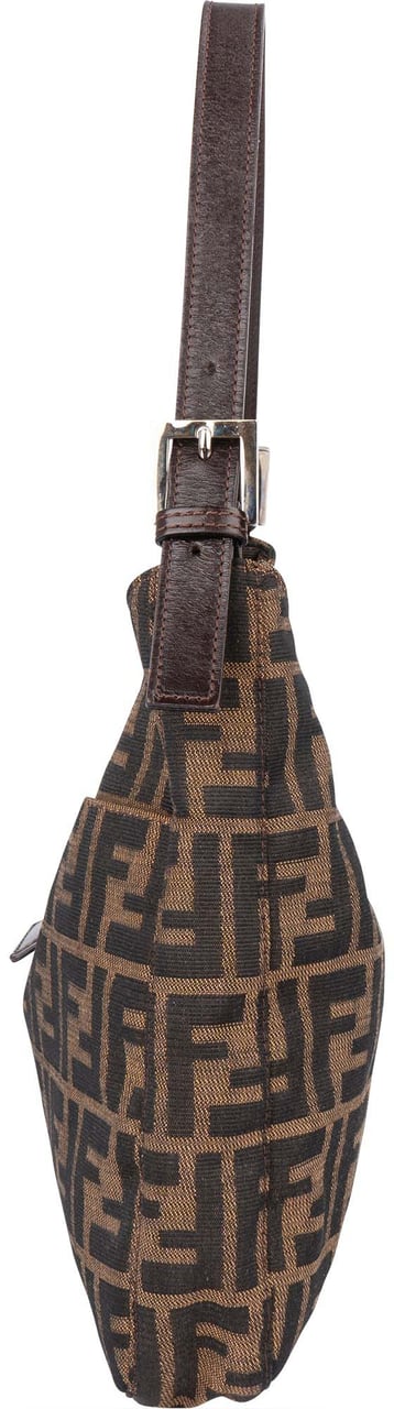 Fendi Fendi FF Monogram Baguette Buckle Shoulder Bag Bruin