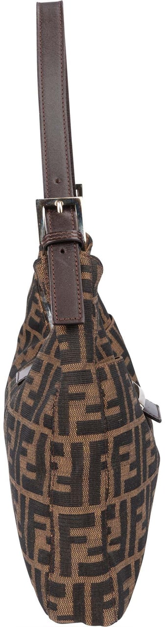Fendi Fendi FF Monogram Baguette Buckle Shoulder Bag Bruin