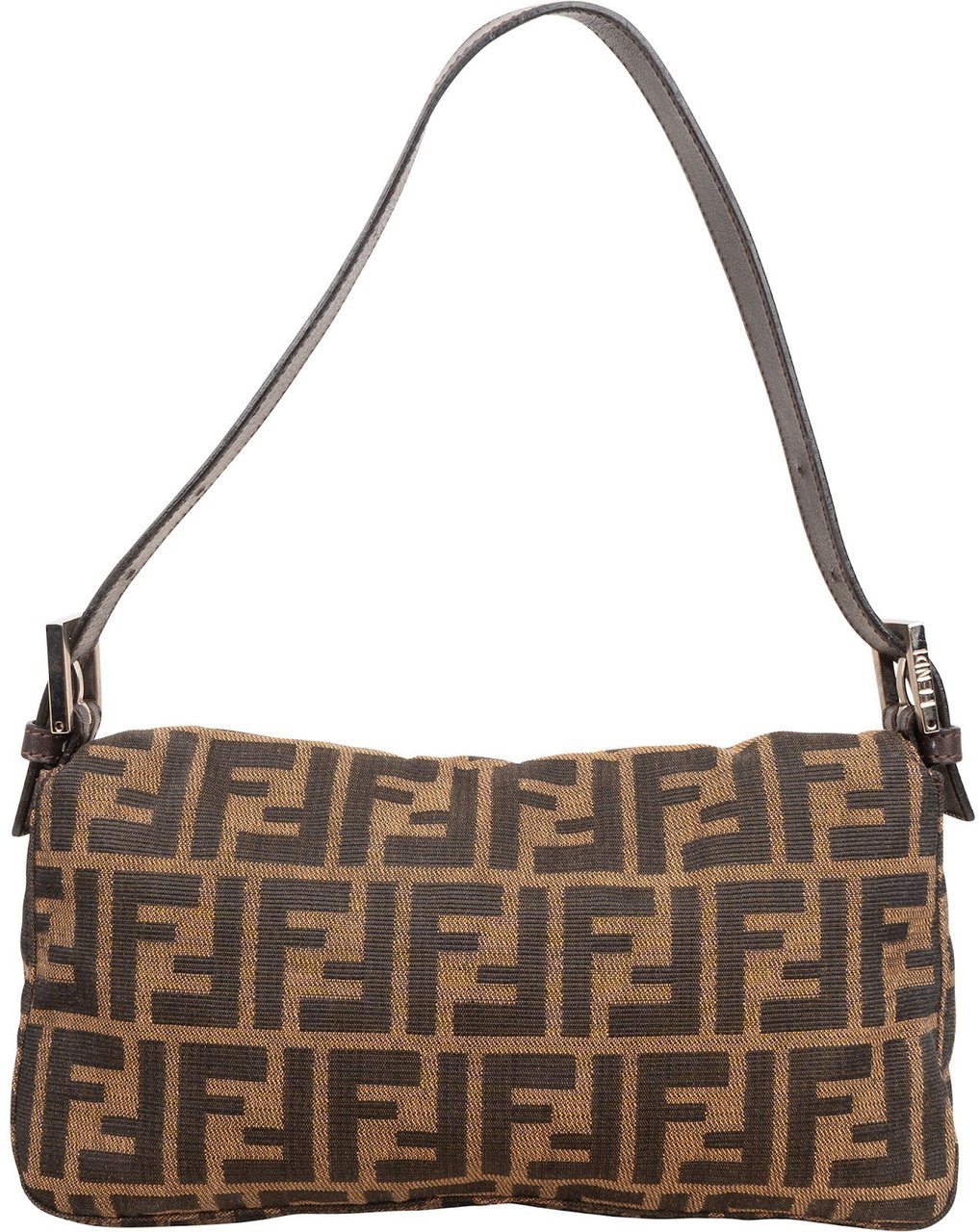 Fendi Monogram FF Zucca Baguette Shoulder Bag Bruin