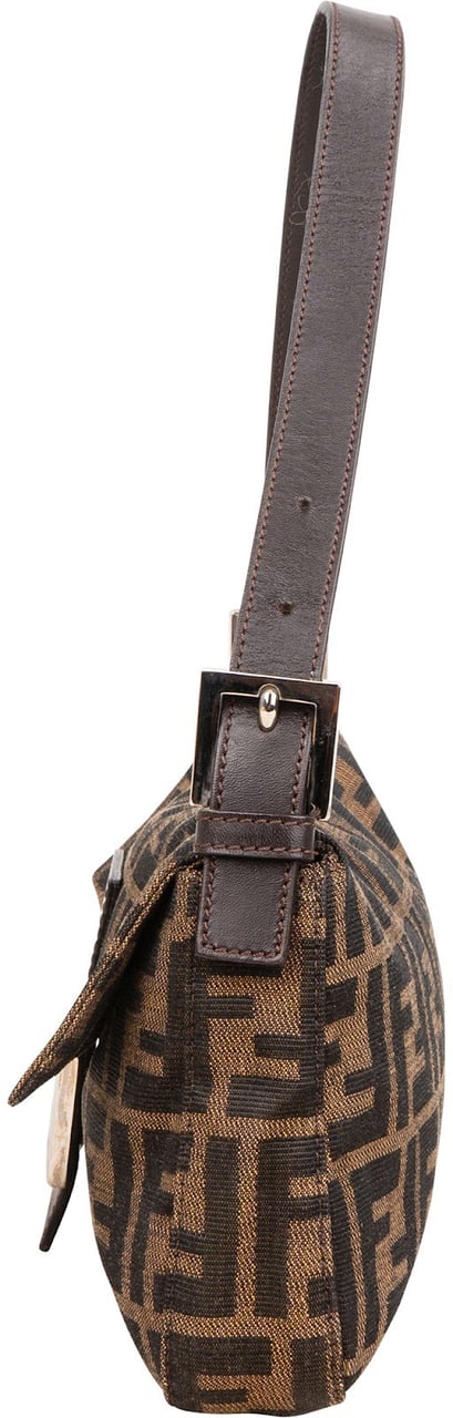 Fendi Monogram FF Zucca Baguette Shoulder Bag Bruin