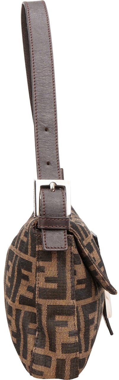 Fendi Monogram FF Zucca Baguette Shoulder Bag Bruin
