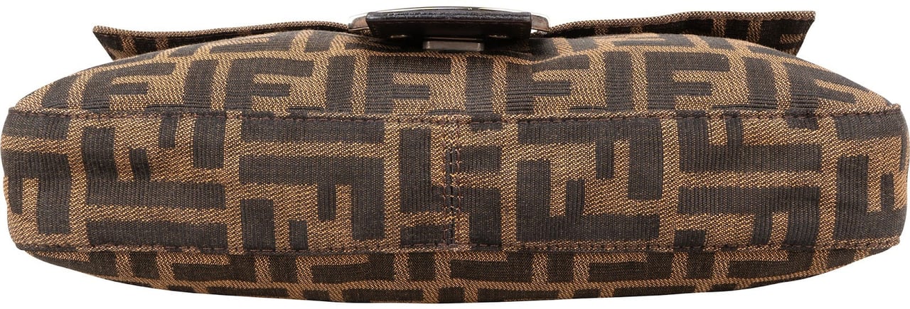 Fendi Monogram FF Zucca Baguette Shoulder Bag Bruin