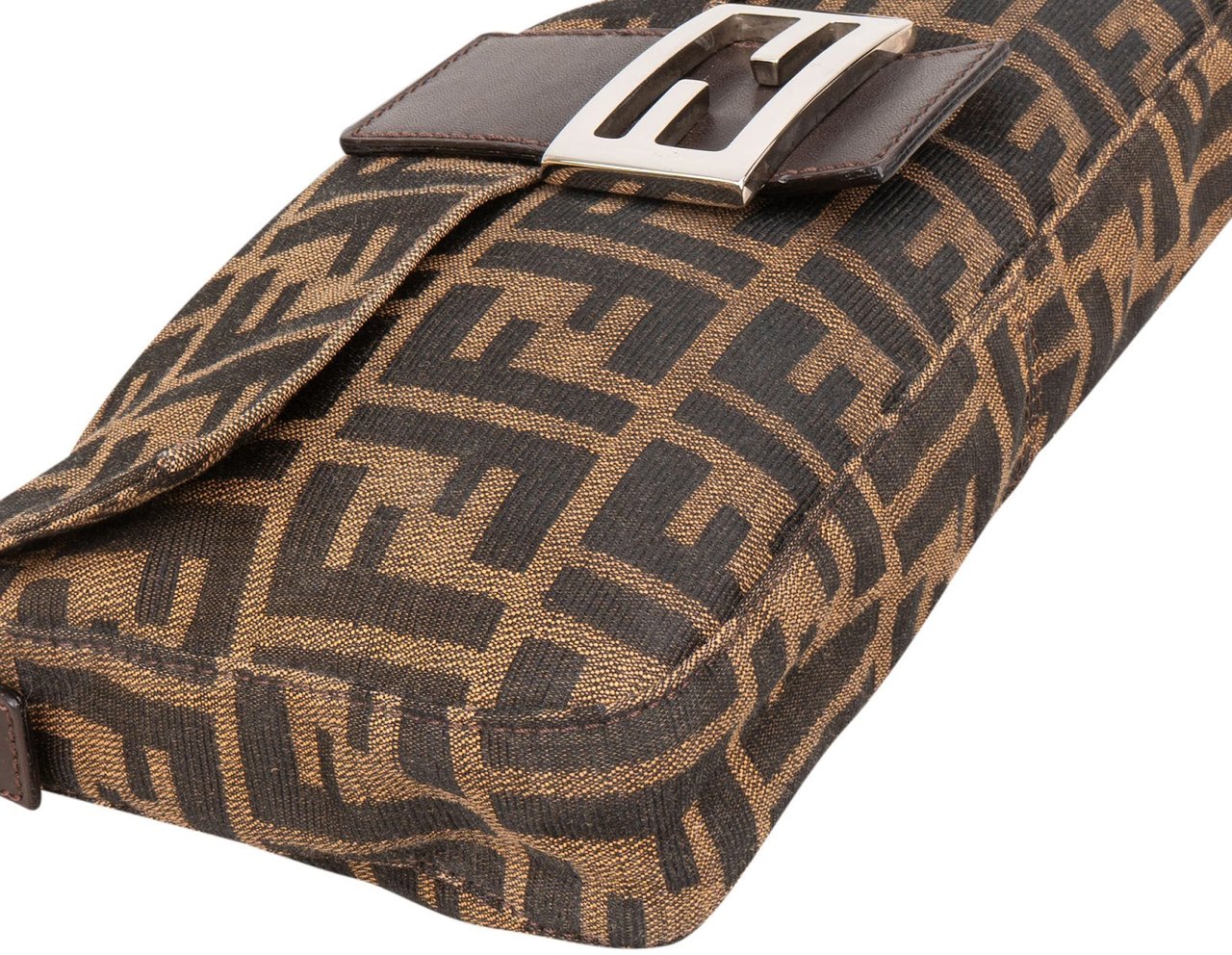 Fendi Monogram FF Zucca Baguette Shoulder Bag Bruin