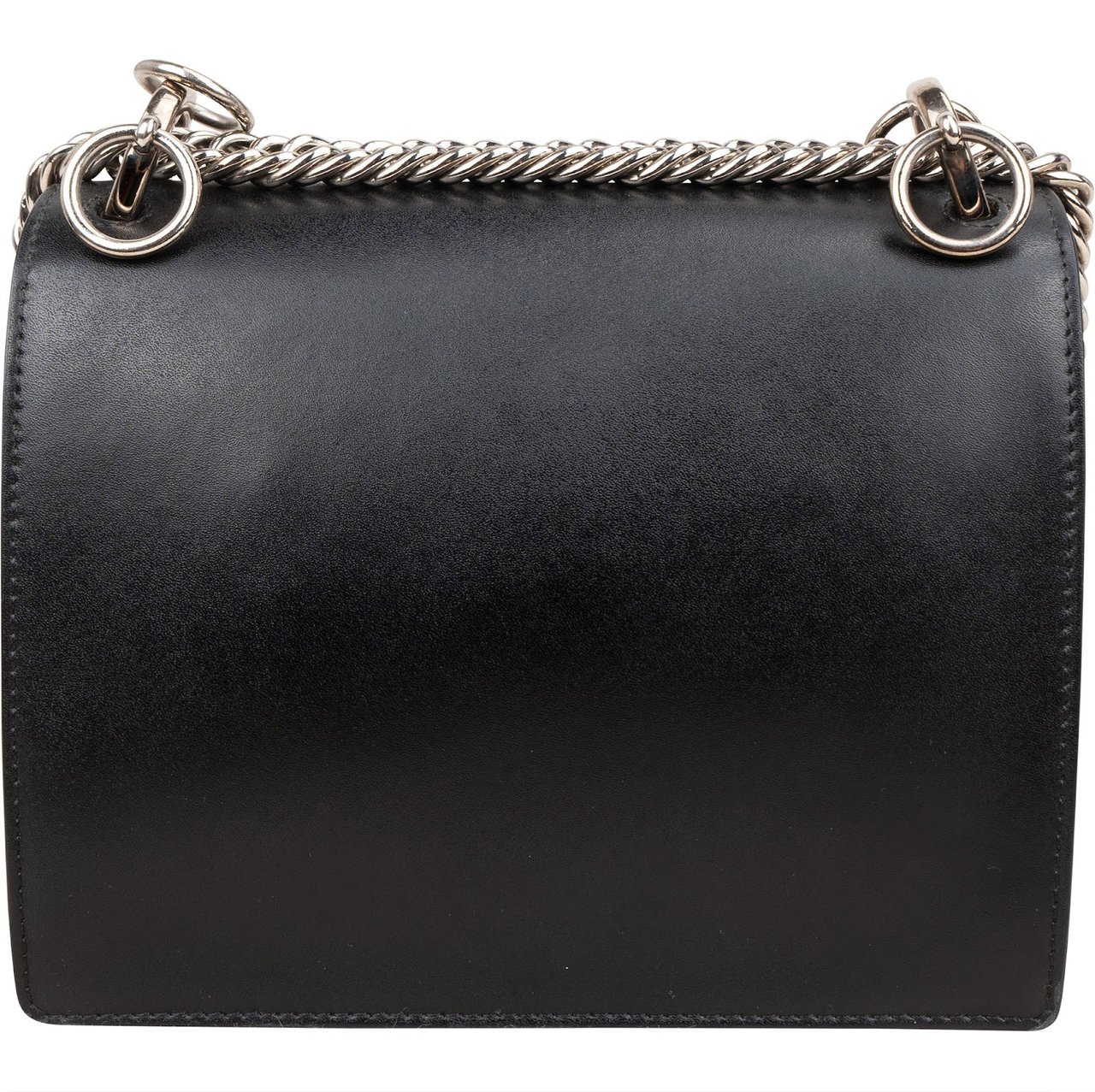 Fendi Calfskin Leather Kan I Crossbody Bag Zwart