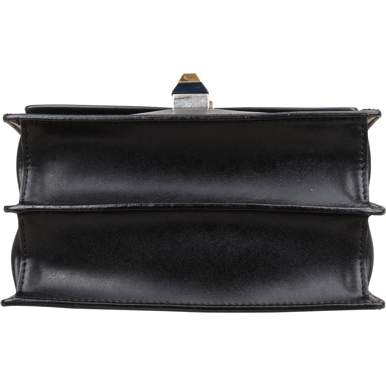Fendi Calfskin Leather Kan I Crossbody Bag Zwart