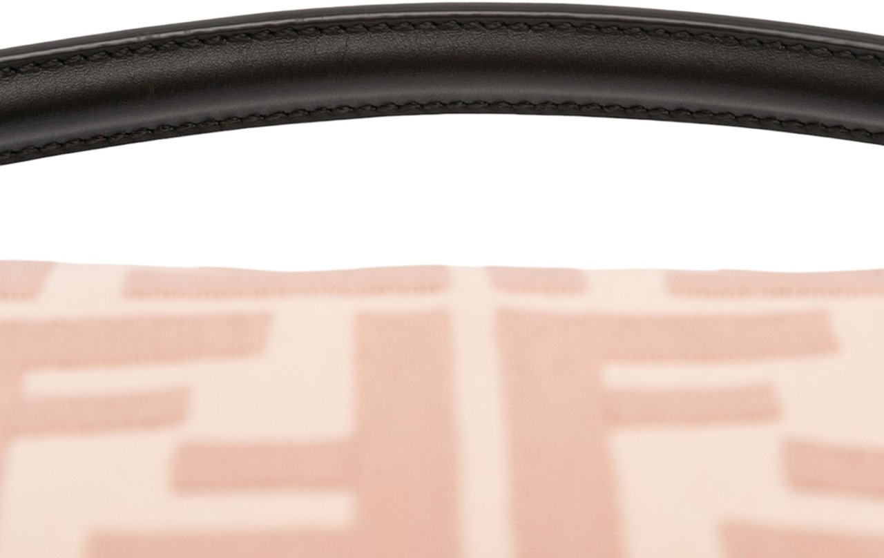 Fendi Zucca Embroidered Canvas Baguette Satchel Roze