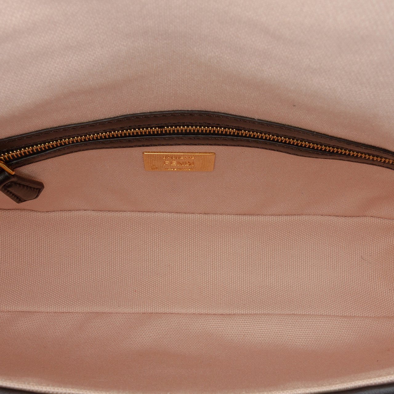 Fendi Zucca Embroidered Canvas Baguette Satchel Roze