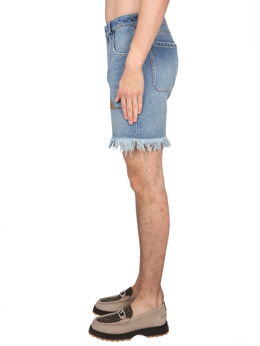 Fendi DENIM BERMUDA SHORTS Blauw