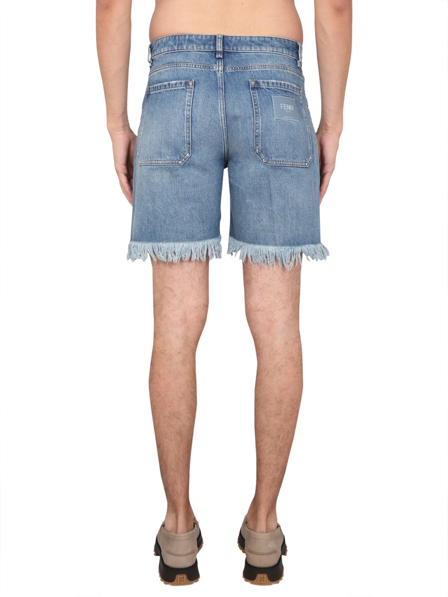 Fendi DENIM BERMUDA SHORTS Blauw