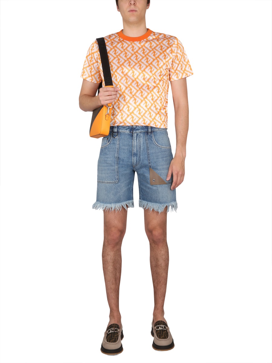 Fendi DENIM BERMUDA SHORTS Blauw