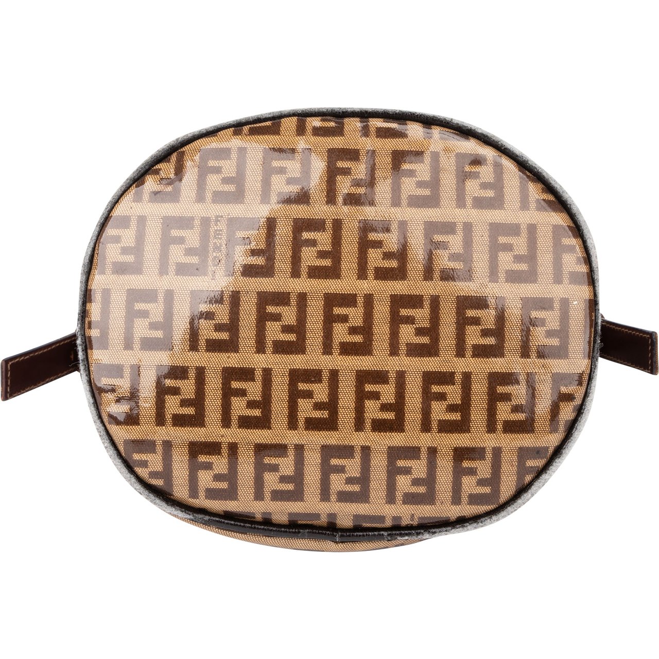 Fendi Fendi FF Canvas Monogram FF Buckle Handbag Bruin