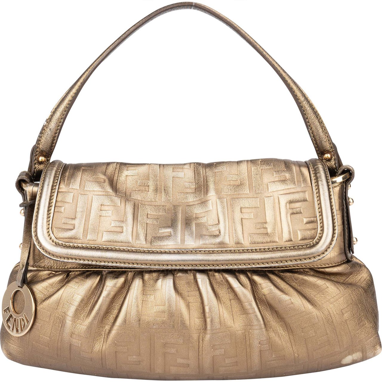 Fendi Fendi Golden Leather Zucca Chef Handbag Divers
