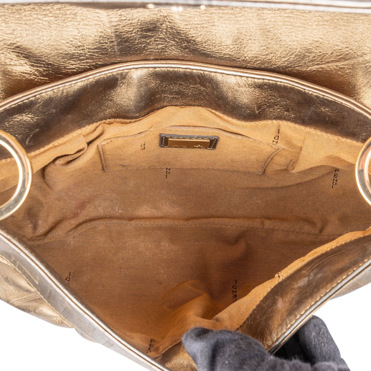 Fendi Fendi Golden Leather Zucca Chef Handbag Divers