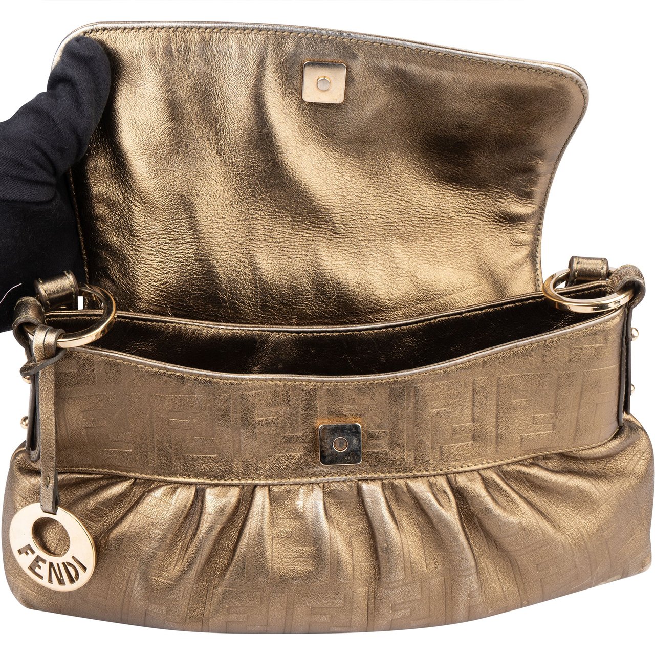 Fendi Fendi Golden Leather Zucca Chef Handbag Divers