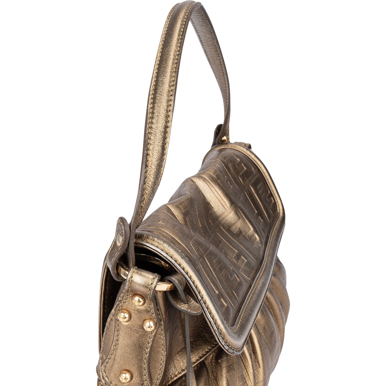 Fendi Fendi Golden Leather Zucca Chef Handbag Divers