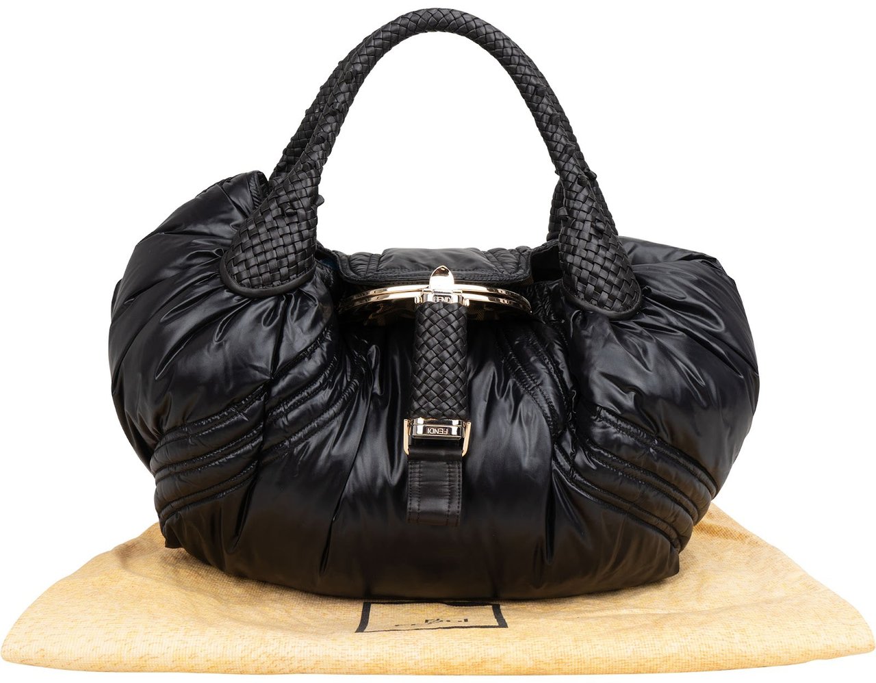 Fendi x Moncler Nylon Spy Hobo Handbag Zwart