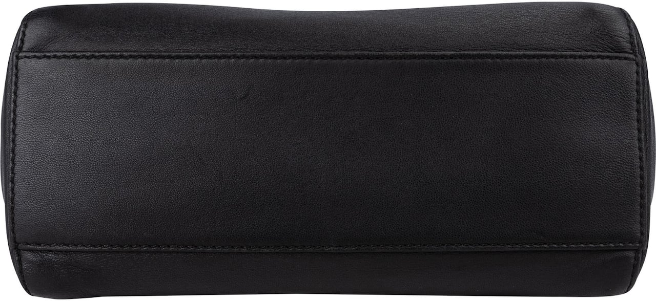 Fendi Black Leather Mini Peekaboo Handbag Zwart