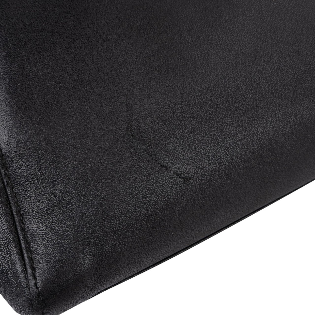 Fendi Black Leather Mini Peekaboo Handbag Zwart