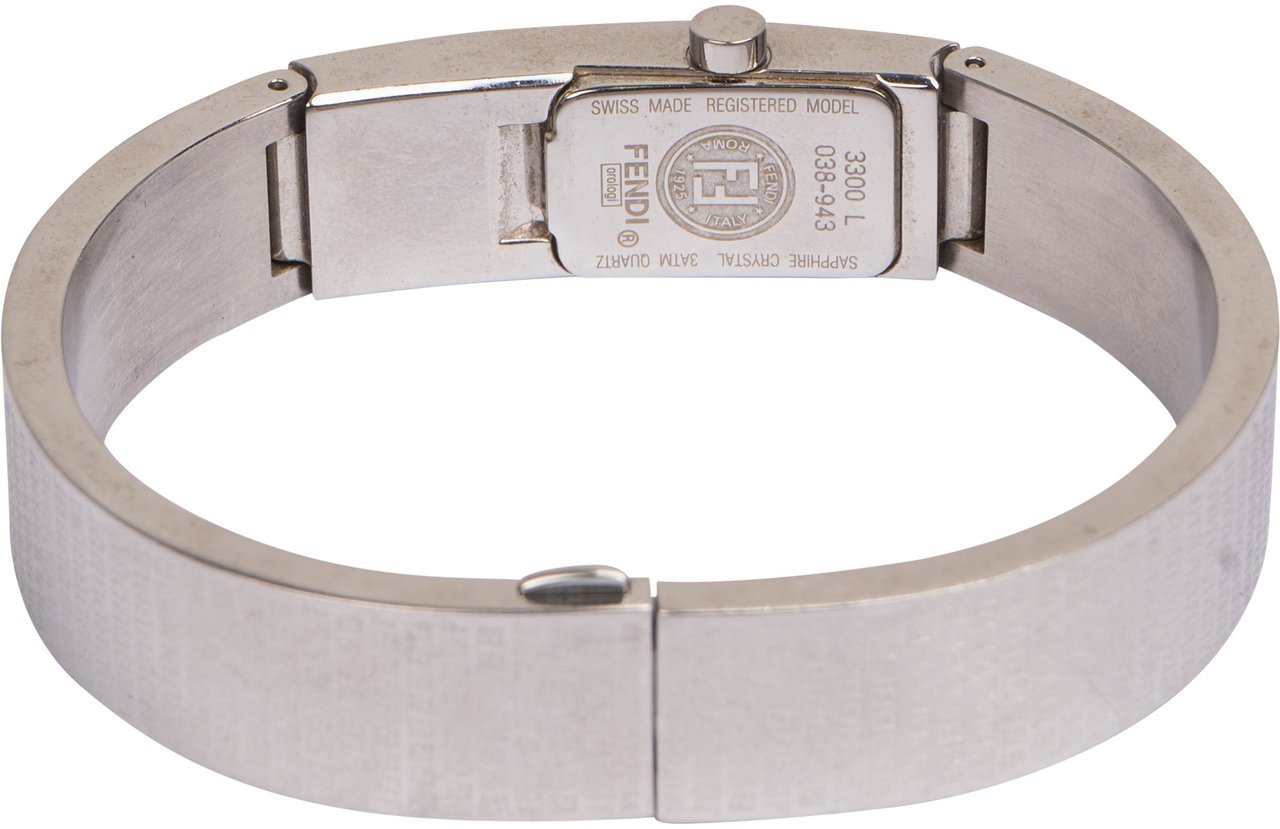 Fendi Monogram Classico Silver Zucca Pattern 3300L Women Watch Divers