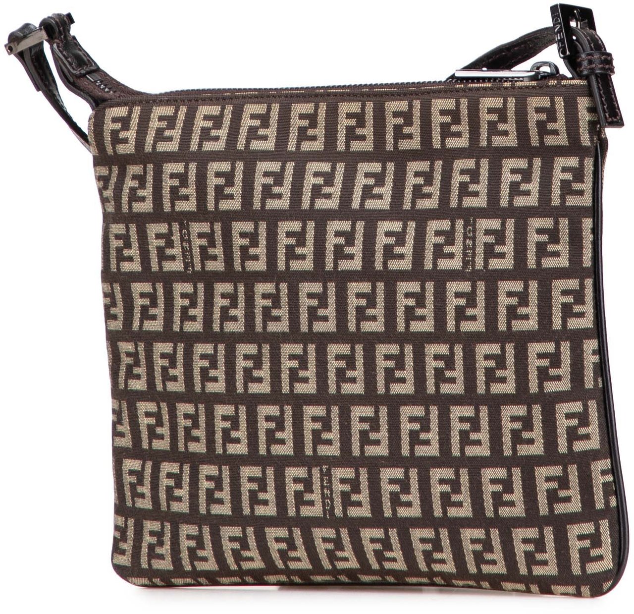 Fendi Zucchino Canvas Crossbody Bruin