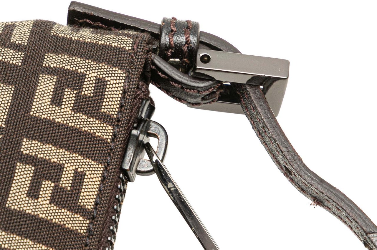 Fendi Zucchino Canvas Crossbody Bruin