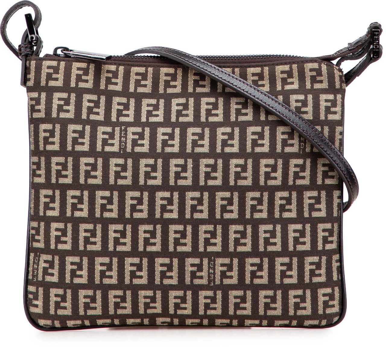 Fendi Zucchino Canvas Crossbody Bruin