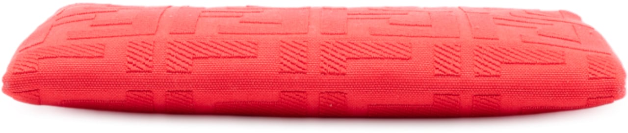 Fendi Zucca Embroidered Canvas Zip Pouch Rood