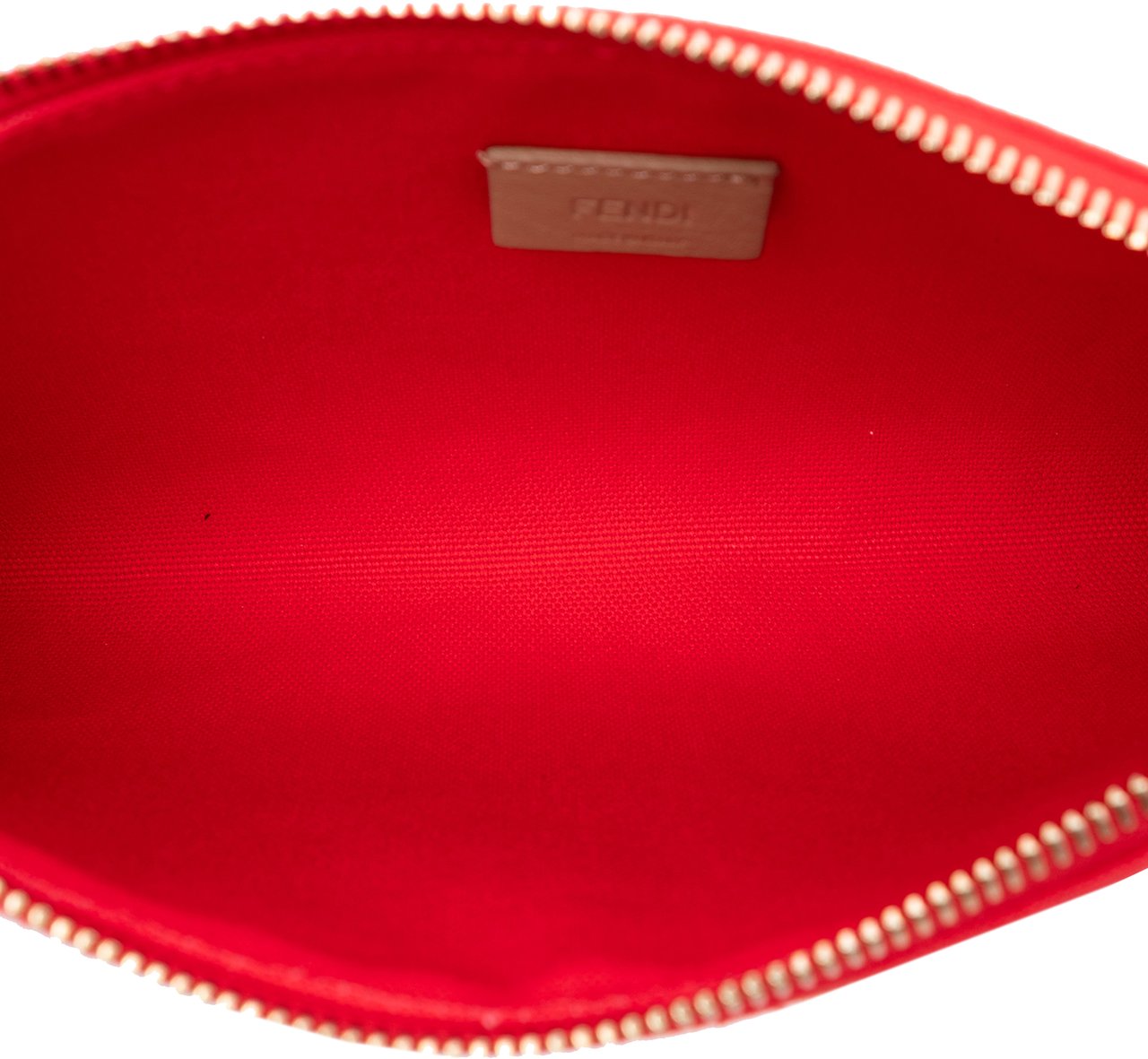 Fendi Zucca Embroidered Canvas Zip Pouch Rood