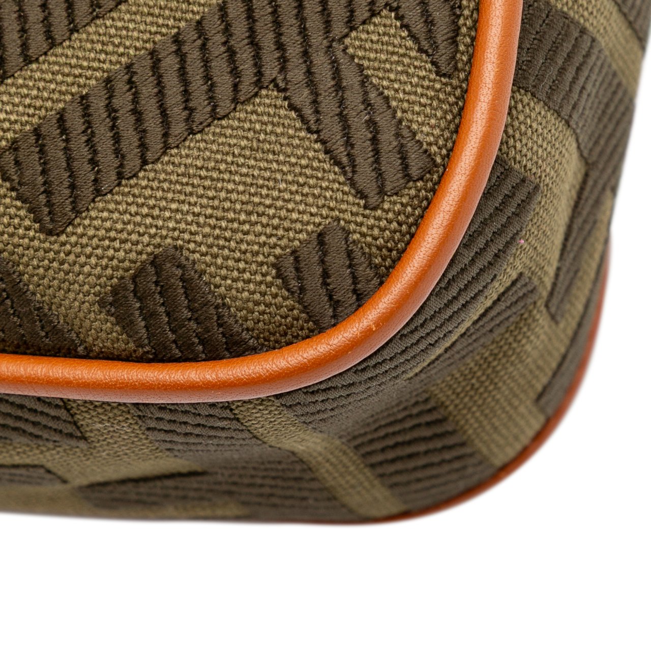 Fendi Zucca Embroidered Canvas Baguette Satchel Bruin