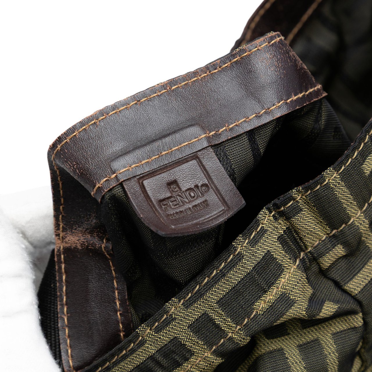 Fendi Zucca Canvas and Nylon Foldable Tote Bruin
