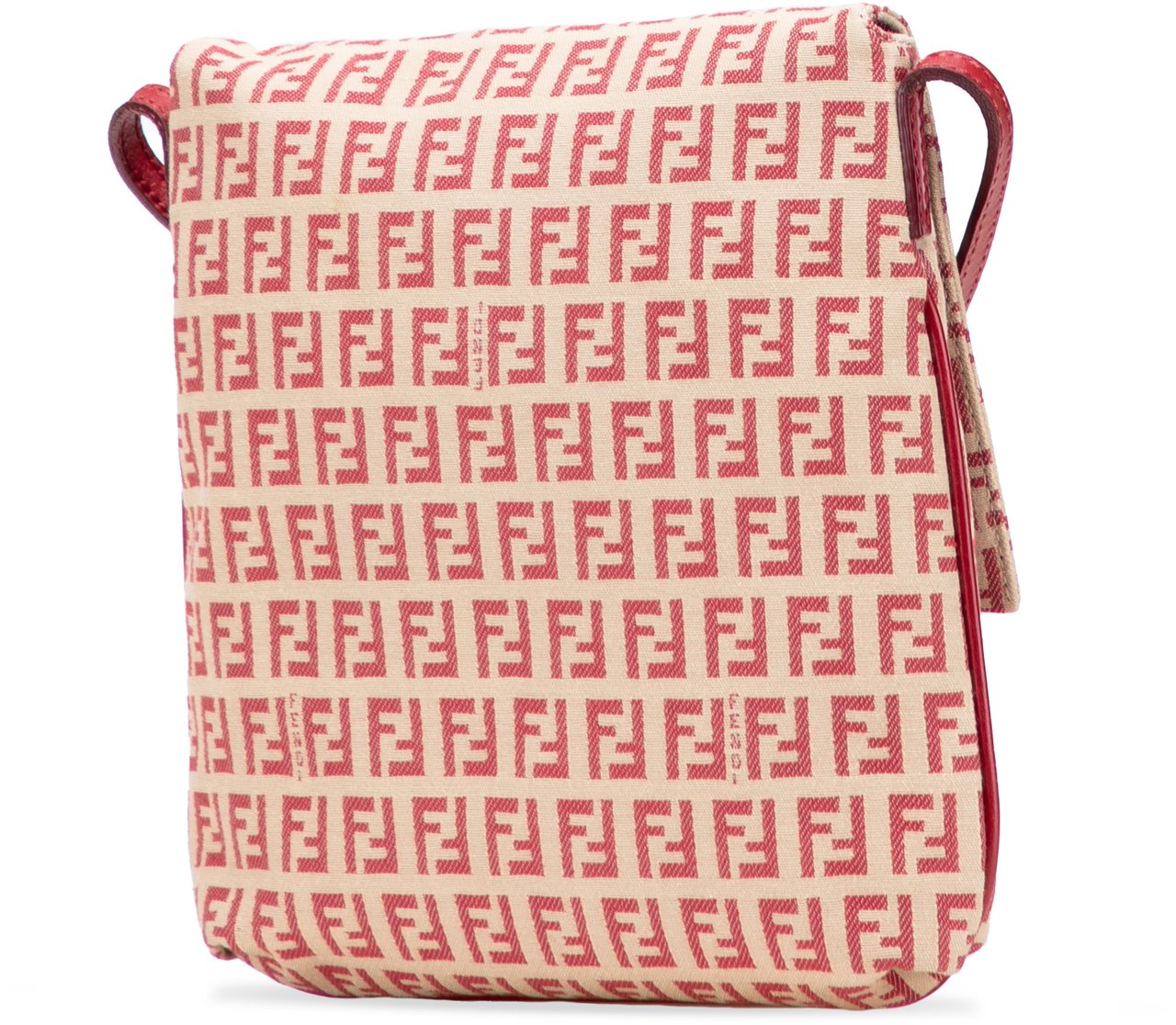 Fendi Zucchino Canvas Flap Crossbody Bruin