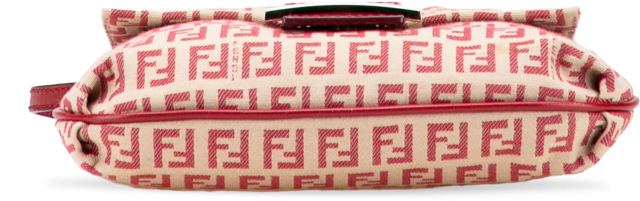 Fendi Zucchino Canvas Flap Crossbody Bruin