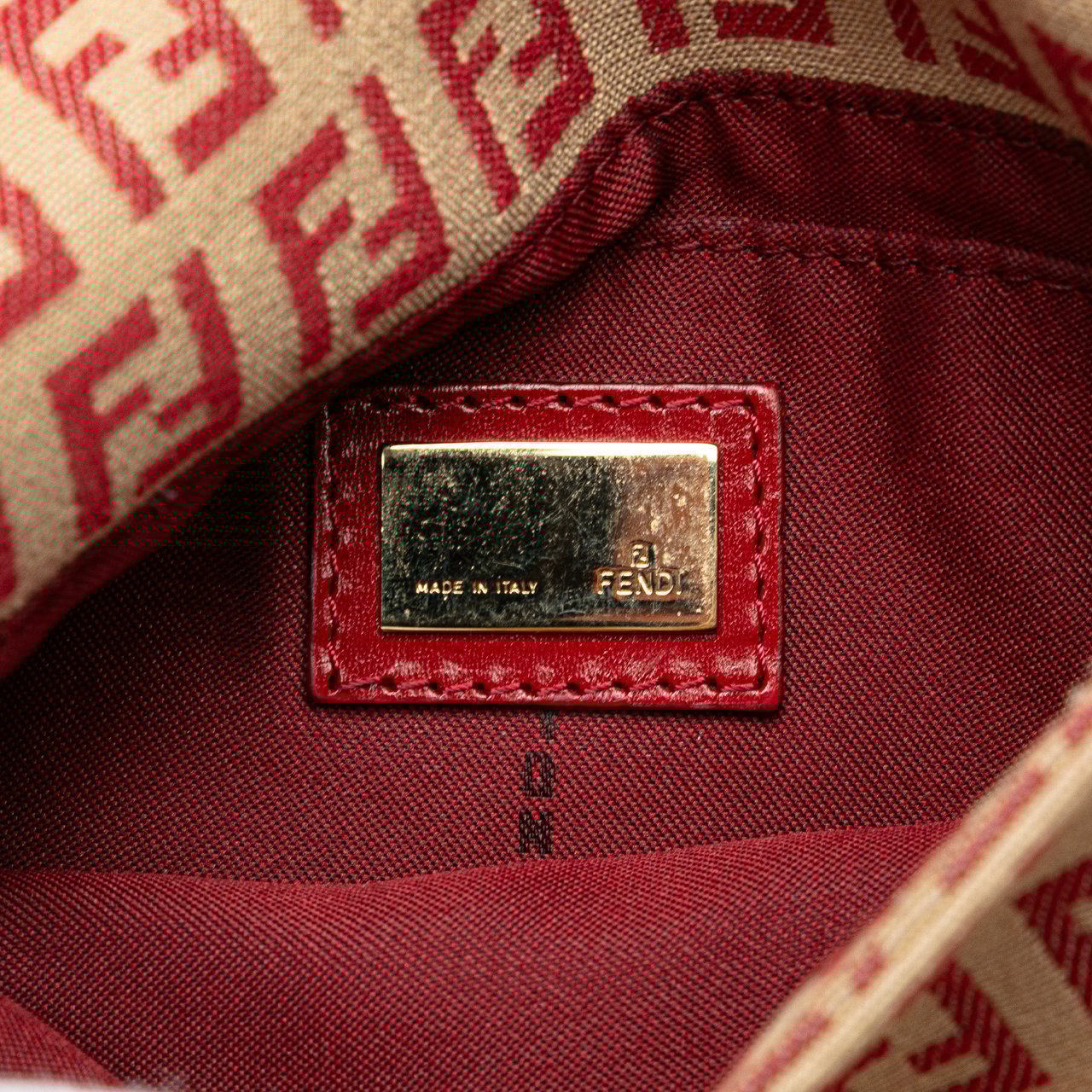 Fendi Zucchino Canvas Flap Crossbody Bruin