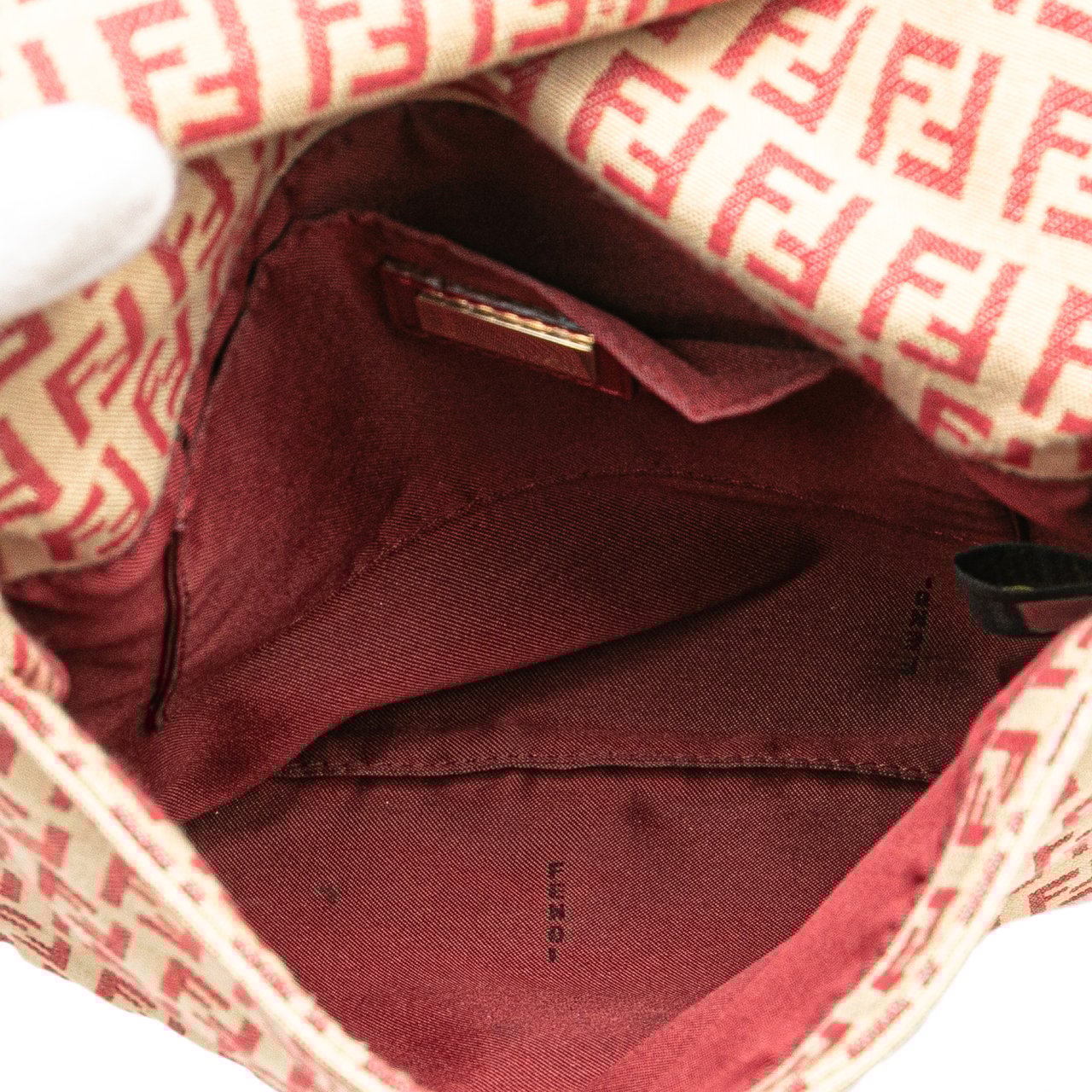 Fendi Zucchino Canvas Flap Crossbody Bruin