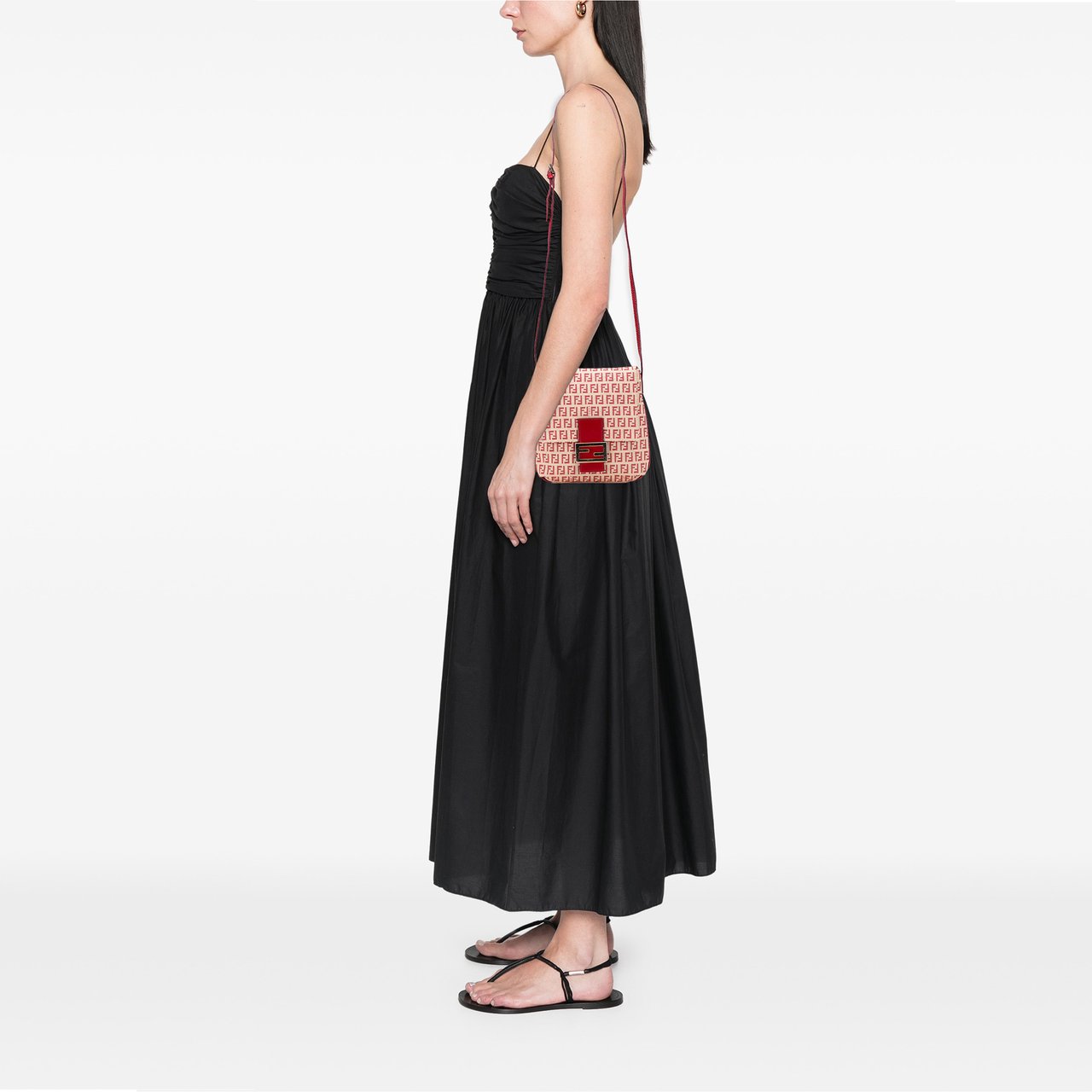 Fendi Zucchino Canvas Flap Crossbody Bruin