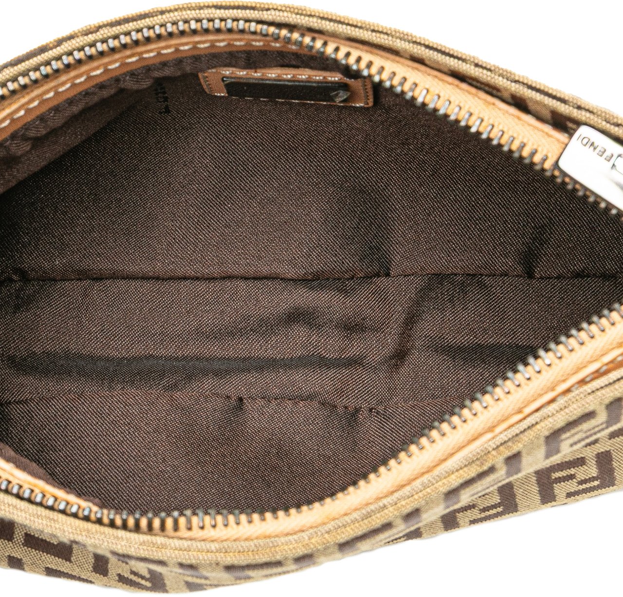 Fendi Zucchino Canvas Pochette Bruin