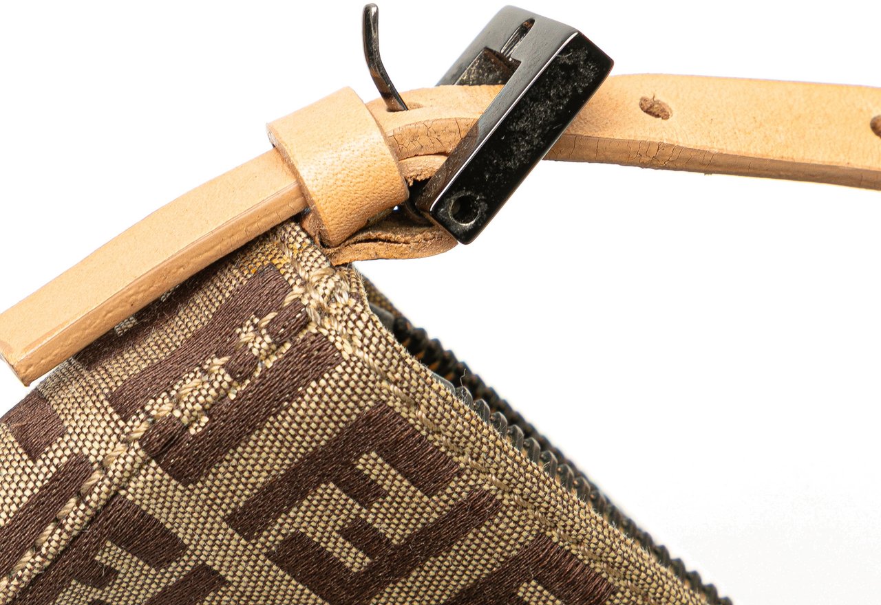 Fendi Zucchino Canvas Pochette Bruin