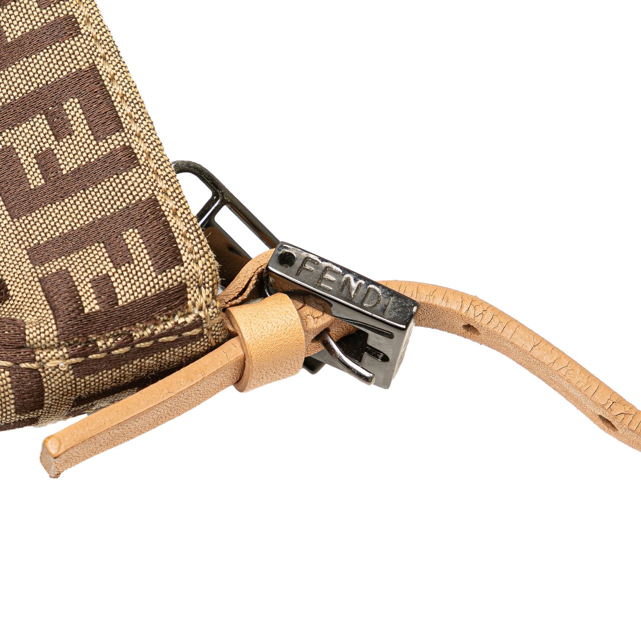 Fendi Zucchino Canvas Pochette Bruin