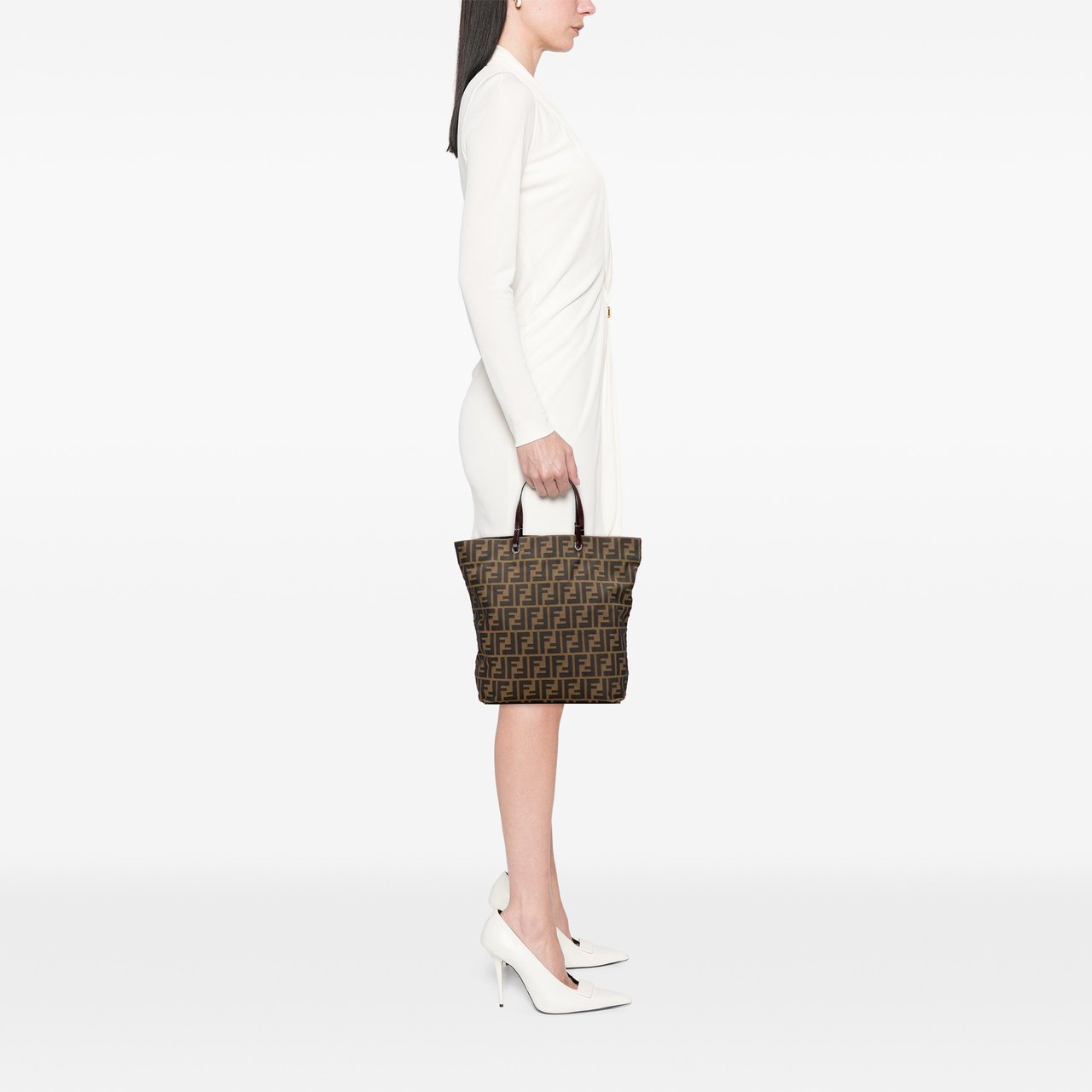 Fendi Zucca Canvas Tote Bruin