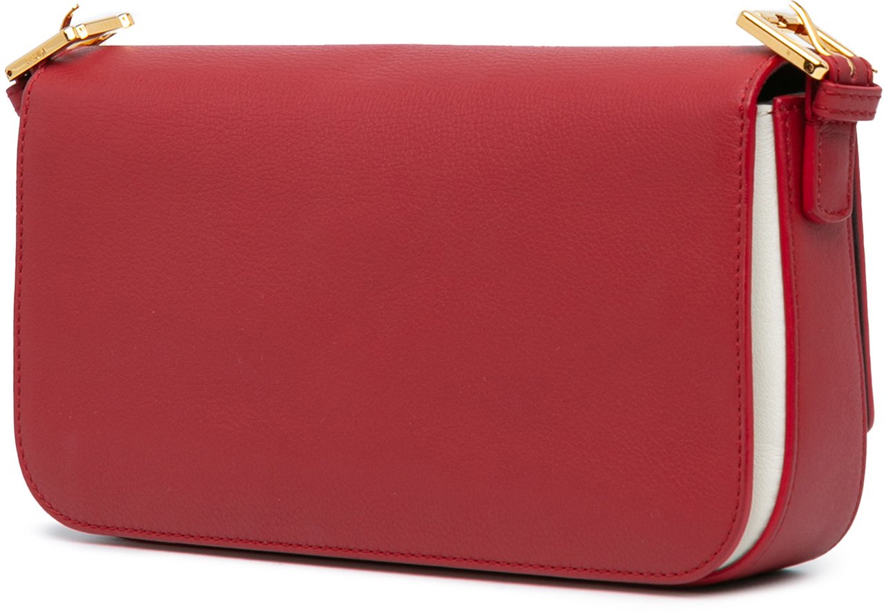 Fendi Leather 3Baguette Shoulder Bag Rood