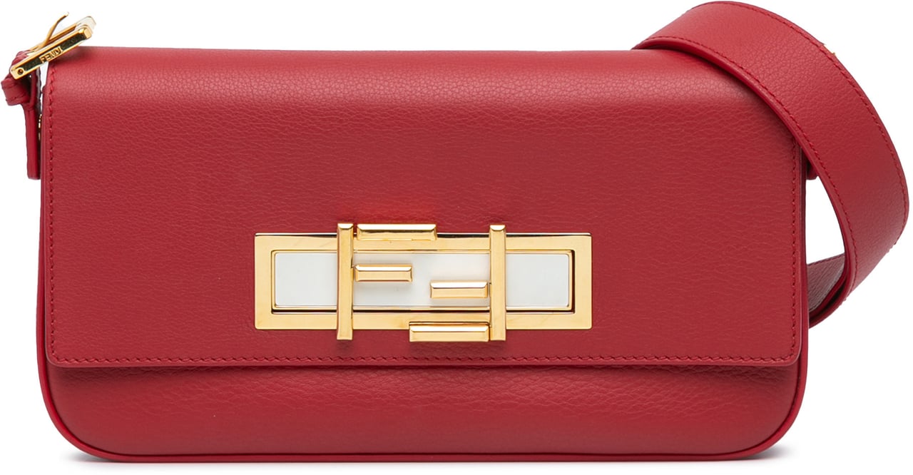 Fendi Leather 3Baguette Shoulder Bag Rood