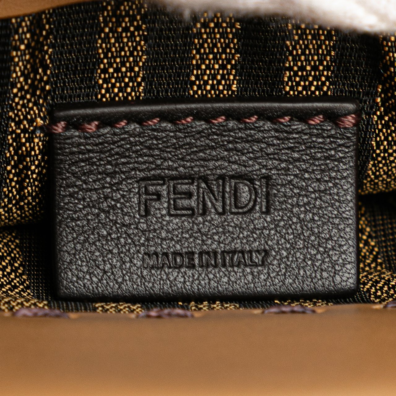 Fendi Mini Leather Sunshine Shopper Tote Bruin